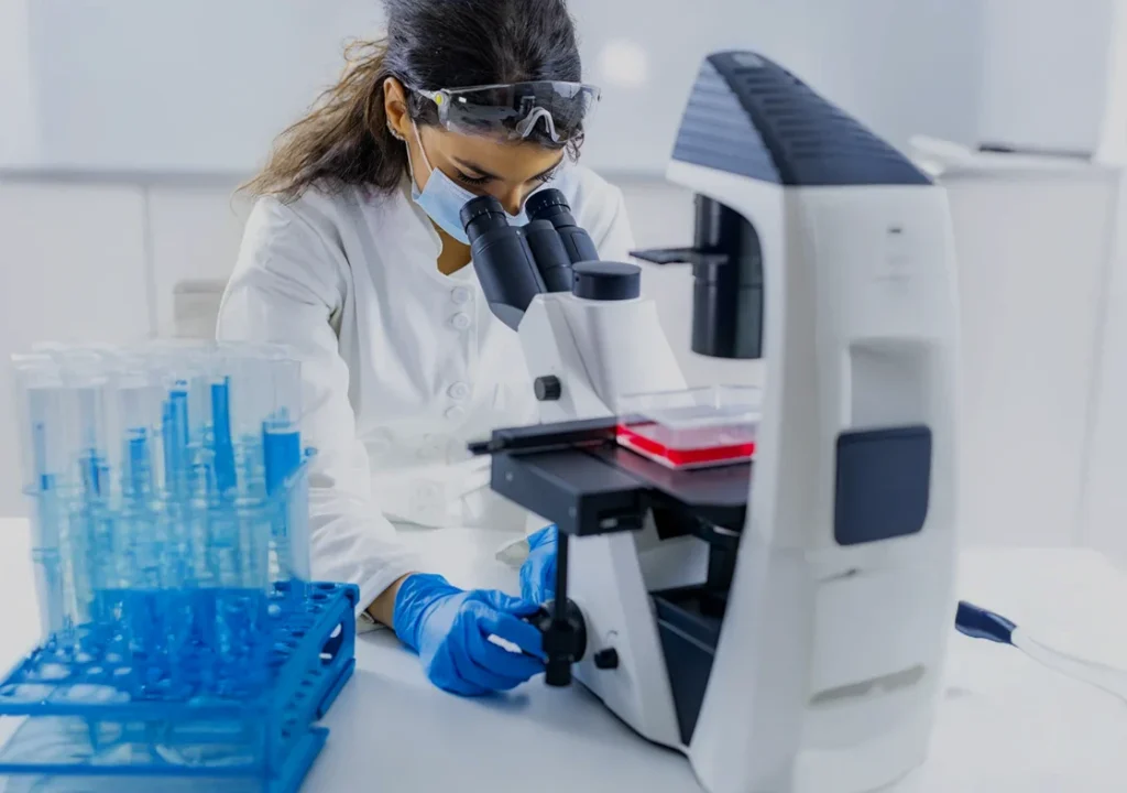 Researcher working in laboratory